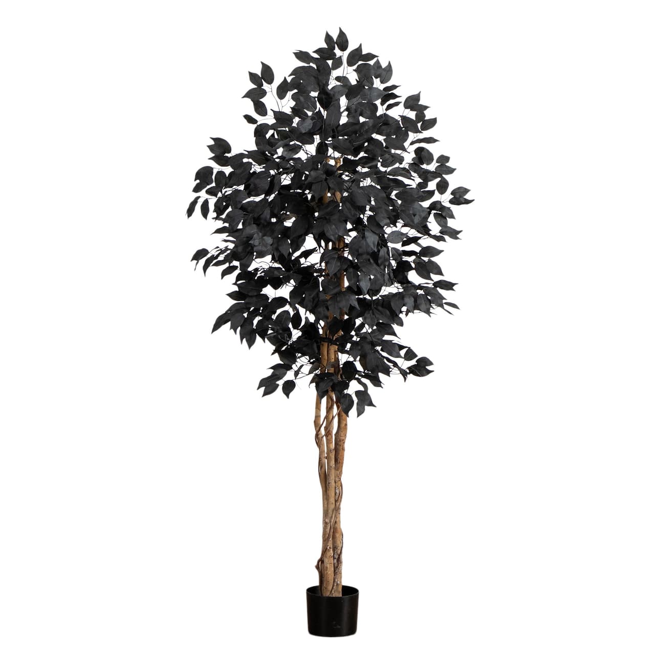 5ft. Artificial Halloween Black Ficus Tree with Natural Trunk